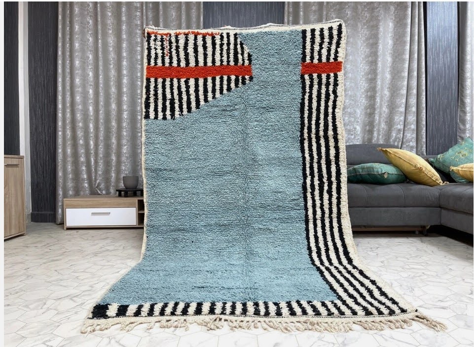 Fez Blue Medallion Hand Knotted Rug