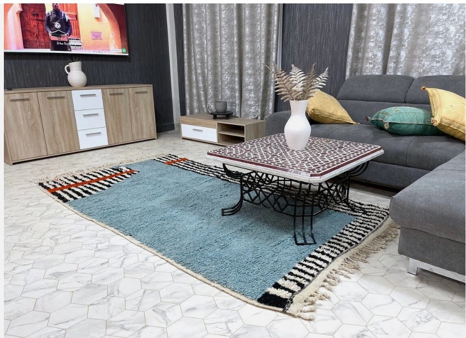 Fez Blue Medallion Hand Knotted Rug